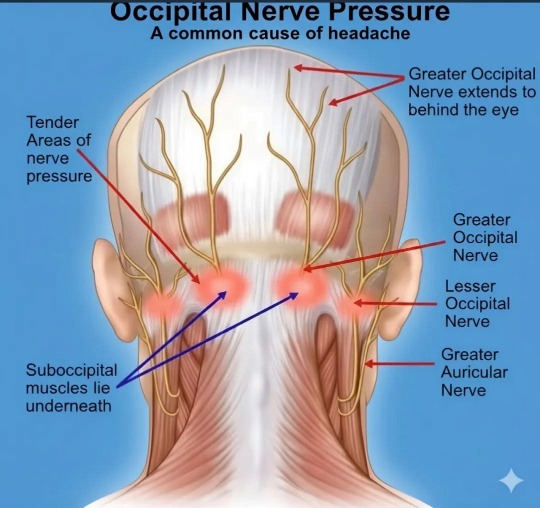 Occipital Nerve Pressure Headache Diagram